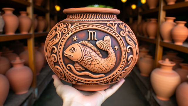 Numero 7 della Smorfia napoletana, 'o vasetto per i Pesci. &copy; Immagine creata con Dall-E