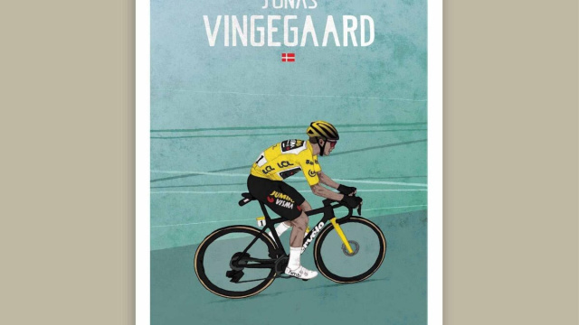 Stampa artistica di ciclismo, opera d'arte di Jonas Vingegaard ... &copy; Creative Commons