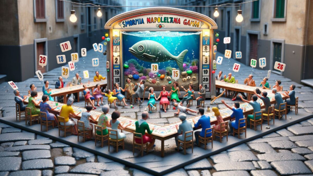 Numero 19 della Smorfia napoletana, 'a resata per l'Acquario. &copy; Immagine creata con Dall-E