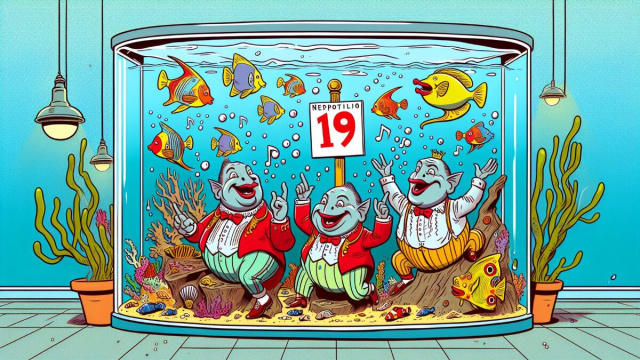 Numero 19 della Smorfia napoletana, 'a resata, risata luminosa per l'Acquario. &copy; Immagine creata con Dall-E