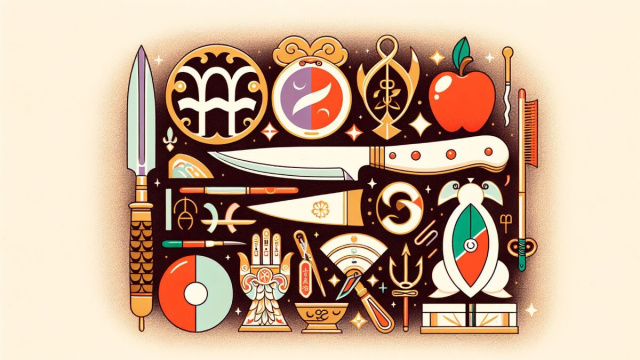 Numero 41 della Smorfia napoletana, 'o curtiello, per Acquario. &copy; Immagine creata con Dall-E