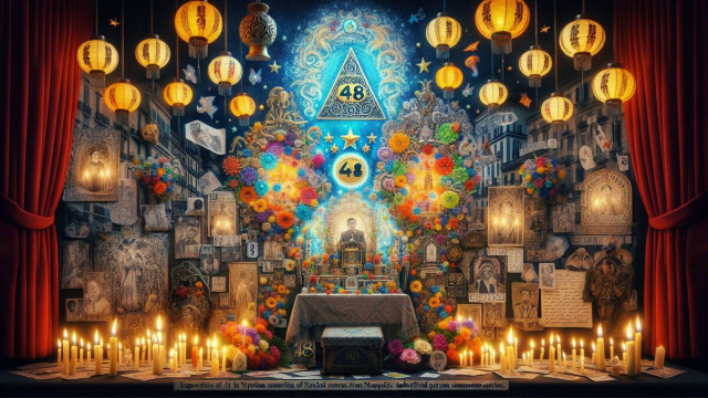 Numero 48 della Smorfia napoletana, o muorto che parla, per i Pesci. &copy; Immagine creata con Dall-E