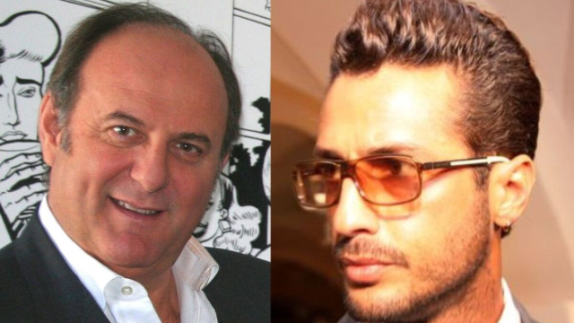 Gerry Scotti e Fabrizio Corona (Wikimedia Commons).