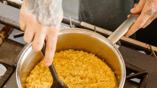 Risotto di san Gimignano con funghi e mortadella. Fotopexels.com@