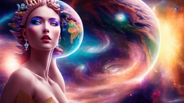 Donna nell'Universo foto da &copy;Pixabay