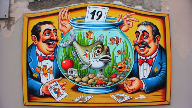 Numero 19 della Smorfia napoletana, 'a resata. &copy; Immagine creata con Dall-E