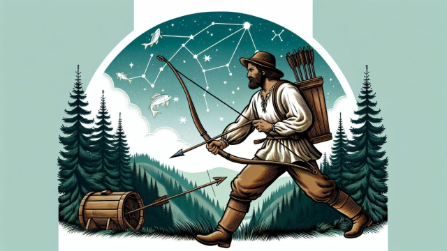 Numero 61 della Smorfia napoletana, Pesci il cacciatore. &copy; Immagine creata con Dall-E