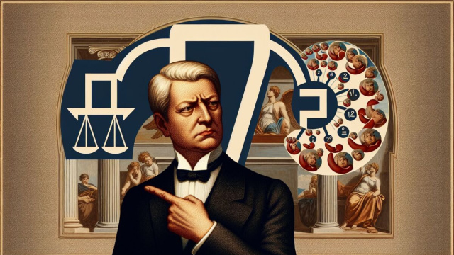Numero 71 della Smorfia napoletana, l'uomo di merda per la Bilancia. &copy; Immagine creata con Dall-E