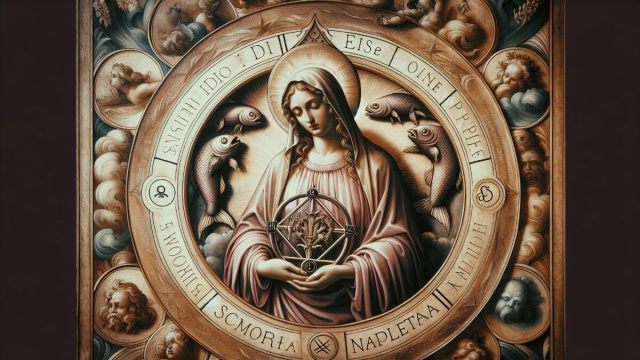 Numero 8 della Smorfia napoletana, 'a Maronna, per i Pesci. &copy; Immagine creata con Dall-E