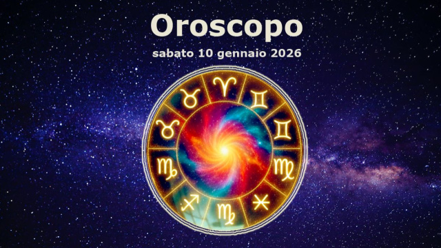 Ruota zodiacale con scritta 'Oroscopo sabato 10 gennaio 2026' - &copy; Roberta Carsoli.