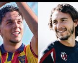 Paco Esteban, attaccante del Lecce. Foto &copy; Lecce - Matteo Darmian, terzino del Bologna. Foto &copy; Bologna
