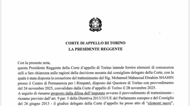 Corte d'Appello di Torino: "La decisione su Shahin sulla base di ... &copy; Creative Commons
