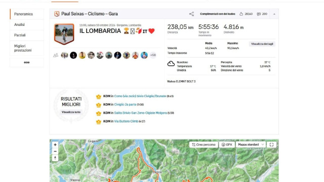 L'attivit&agrave; Strava di Paul Seixas - &copy; Strava Paul Seixas