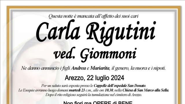 Condoglianzeonline.it il portale dedicato ai necrologi - RIGUTINI ... &copy; Creative Commons