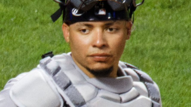 File:William Contreras stands at home plate, Aug 05 2022 (cropped ... &copy; Creative Commons