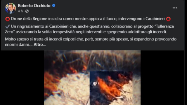 Il Presidente della Calabria pubblica i video dei piromani ripresi ... &copy; Creative Commons