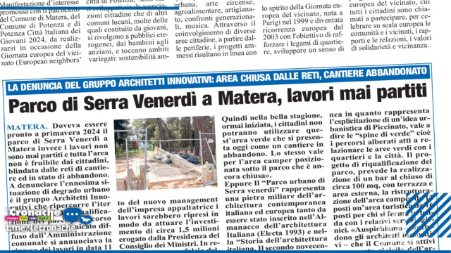 PARCO DI SERRA VENERD&Igrave; A MATERA, LAVORI MAI PARTITI &copy; Creative Commons