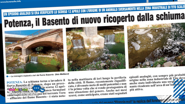 POTENZA, IL BASENTO DI NUOVO RICOPERTO DALLA SCHIUMA &copy; Creative Commons