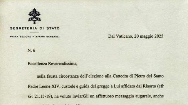 Ringraziamenti pervenuti dalla Segreteria di Stato &ndash; Arcidiocesi &copy; Creative Commons