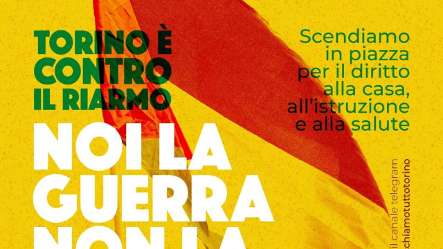 Torino &egrave; contro il riarmo: corteo 24 ottobre &ldquo;Noi la guerra non la ... &copy; Creative Commons