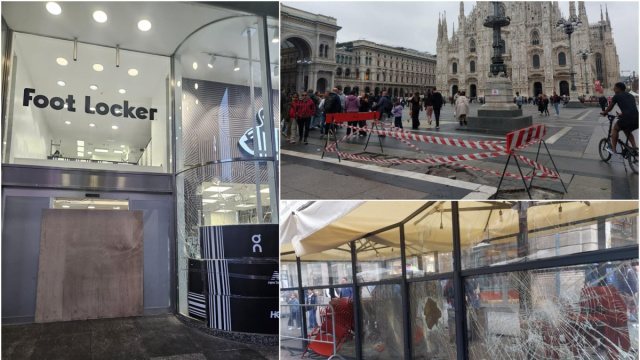 Scontri a Milano, i danni in centro dopo la guerriglia urbana ... &copy; Creative Commons