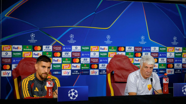 Lorenzo Pellegrini e Gian Piero Gasperini. Foto &copy; Roma