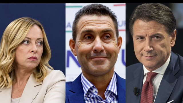 Giorgia Meloni, Roberto Vannacci e Giuseppe Conte (&copy; Facebook)