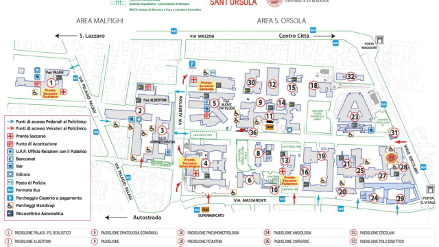 Mappa del Policlinico  Policlinico SantOrsola &copy; Creative Commons