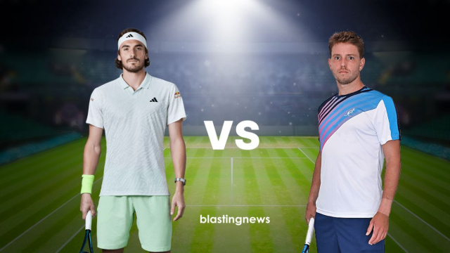 Stefanos Tsitsipas e James Duckworth. &copy; Blasting News