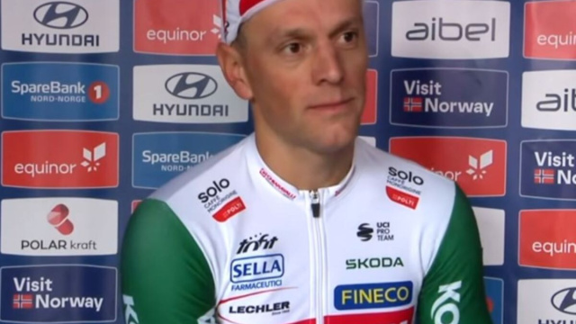 Giovanni Lonardi in maglia Polti Visit Malta - &copy; Screenshot Eurosport