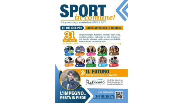 Grottaferrata, "Oggi parli tu": sport gratuito e inclusivo alla Madonnella