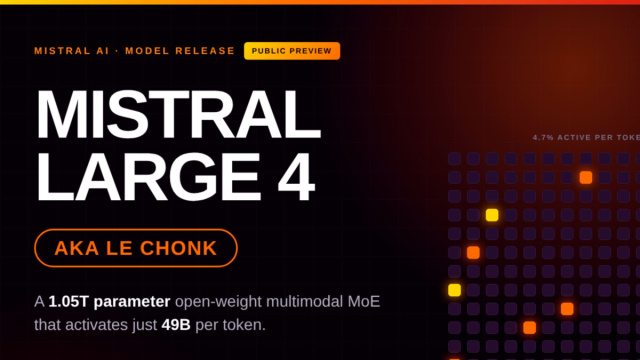 Mistral AI Releases Mistral Large 4 (Le Chonk): A 1.05T Parameter ... &copy; Creative Commons
