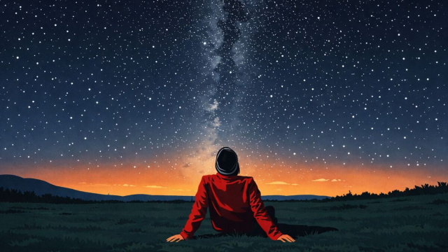 Persona di spalle e cielo stellato &copy; Immagine di Pixabay