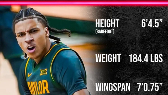Cam Carr di Baylor ha misurato 1,94 m a piedi nudi e 83 kg al NBA ... &copy; Creative Commons