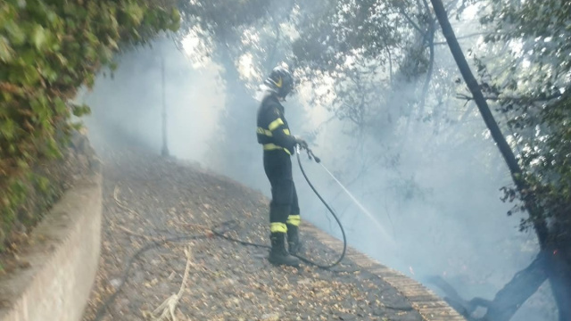 I vigili del fuoco intervengono per spegnere un incendio di ... &copy; Creative Commons
