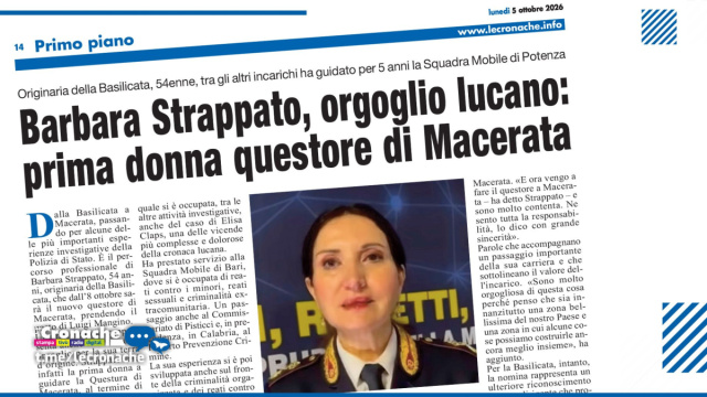 BARBARA STRAPPATO, ORGOGLIO LUCANO: PRIMA DONNA QUESTORE DI MACERATA &copy; Creative Commons