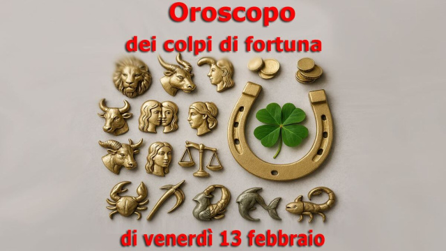 Locandina per l'oroscopo dei colpi di fortuna di venerd&igrave; 13 febbraio - &copy; Pixabay IA.