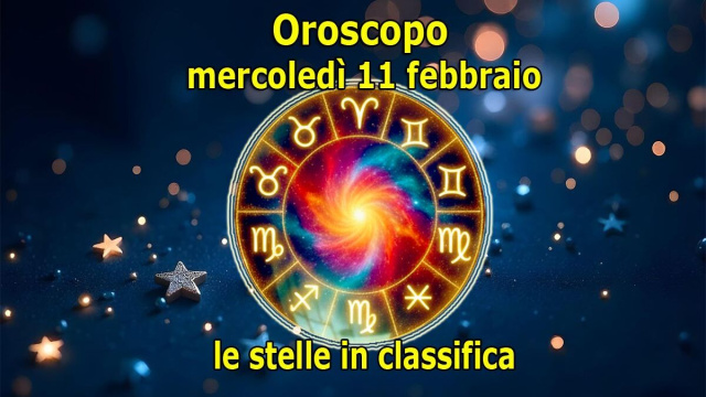 Locandina per l'oroscopo di mercoled&igrave; 11 febbraio e classifica - &copy; Copilot IA.