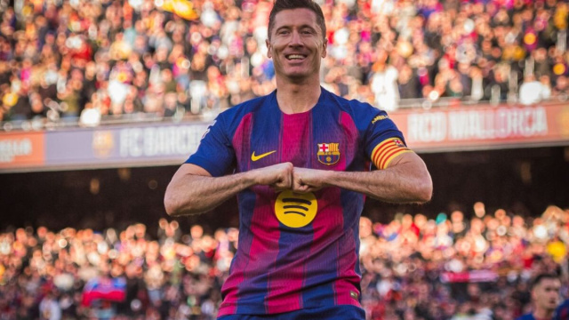 Robert Lewandowski, attaccante del Barcellona. Foto &copy; Barcellona