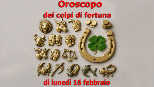 Locandina per l'oroscopo dei colpi di fortuna di luned&igrave; 16 febbraio - &copy; Gemini IA.