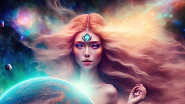 Dea con capelli lunghi e ciondolo sulla fronte &copy; Immagine Pixabay