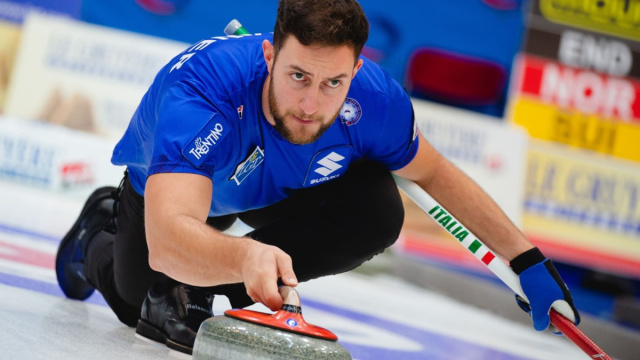 Amos Mosaner, Third della nazionale Italiana di curling - Pechino 2022 &copy; Creative Commons