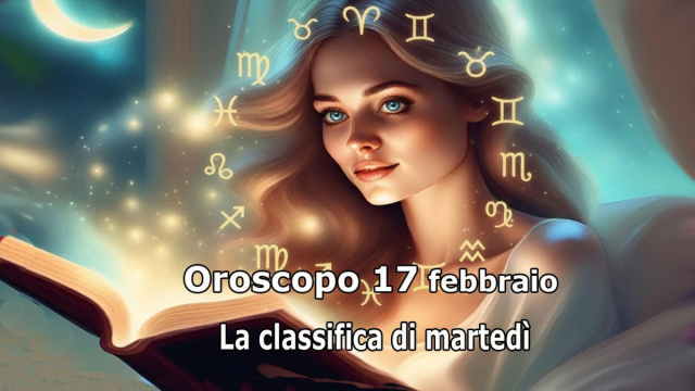 Locandina per l'oroscopo di marted&igrave; 17 febbraio e classifica - &copy; Pixabay IA.