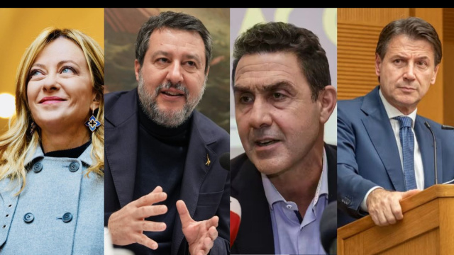 Giorgia Meloni, Matteo Salvini, Roberto Vannacci e Giuseppe Conte (&copy; Facebook)