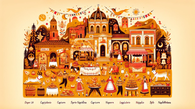 Numero 20 della Smorfia napoletana, 'a festa, Capricorno. &copy; Immagine creata con Dall-E