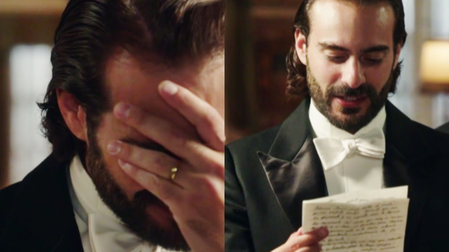 Adriano legge l'addio di Catalina © La Promessa