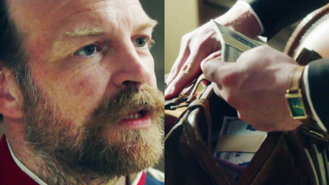 Burdina porta a Manuel una borsa di soldi © La Promessa