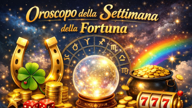 Locandina per l'oroscopo della fortuna settimanale - &copy; Pixabay IA.