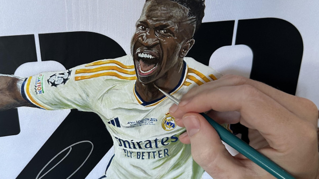 Dipinto di Vinicius Junior sulla maglia del Real Madrid ... &copy; Creative Commons