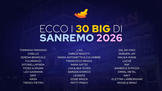 I 30 big del Festival di Sanremo.